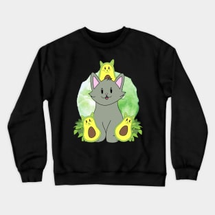 Tropical Avogato Kitty Cats Crewneck Sweatshirt